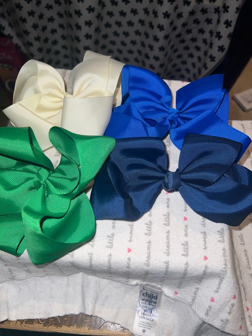 Chunky Grosgrain Hair Bows - Ivory, Royal Blue, Kelly Green, Navy